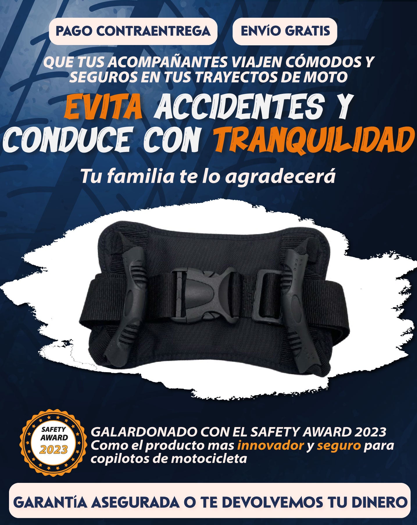 CINTURON SUJETADOR PARA MOTOCICLETAS
