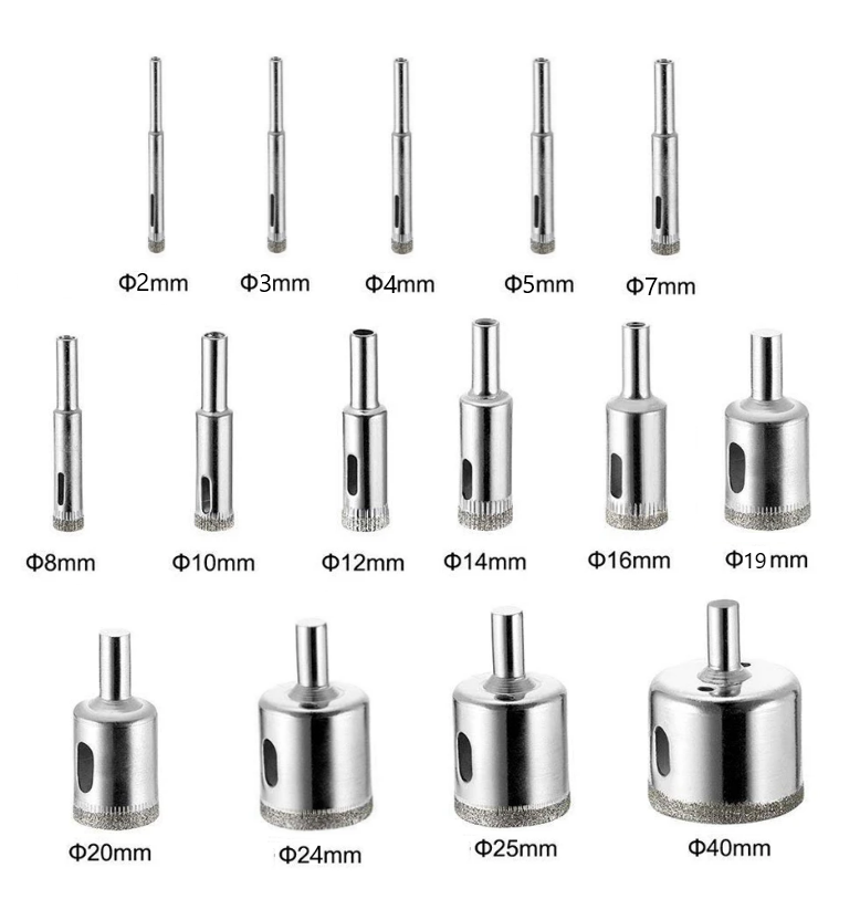 JUEGO DE BROCAS CIRCULARES PUNTA DIAMANTE x 15 UNDS