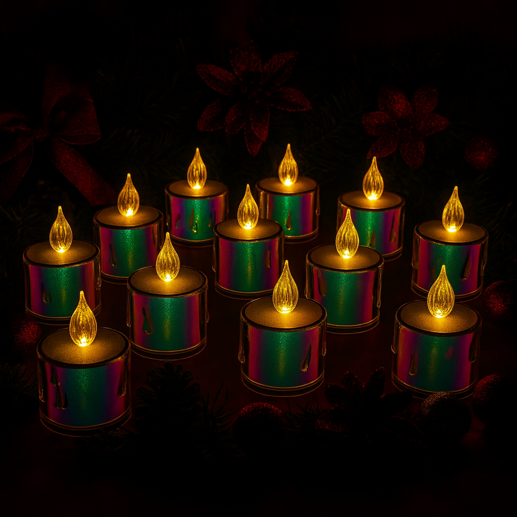 JUEGO DE 12 VELAS TORNASOLADAS