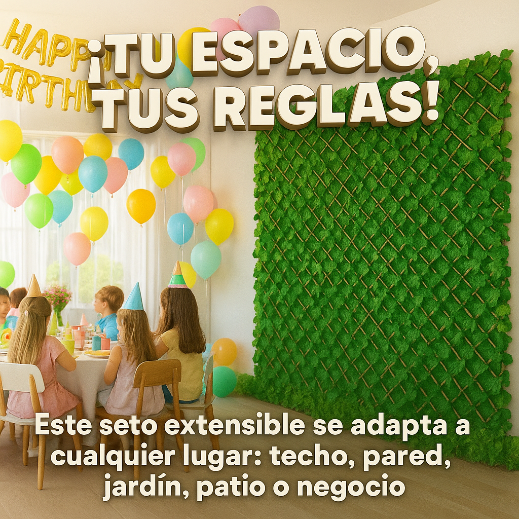 Malla Expandible con Follaje Para Decorar Interiores y Exteriores