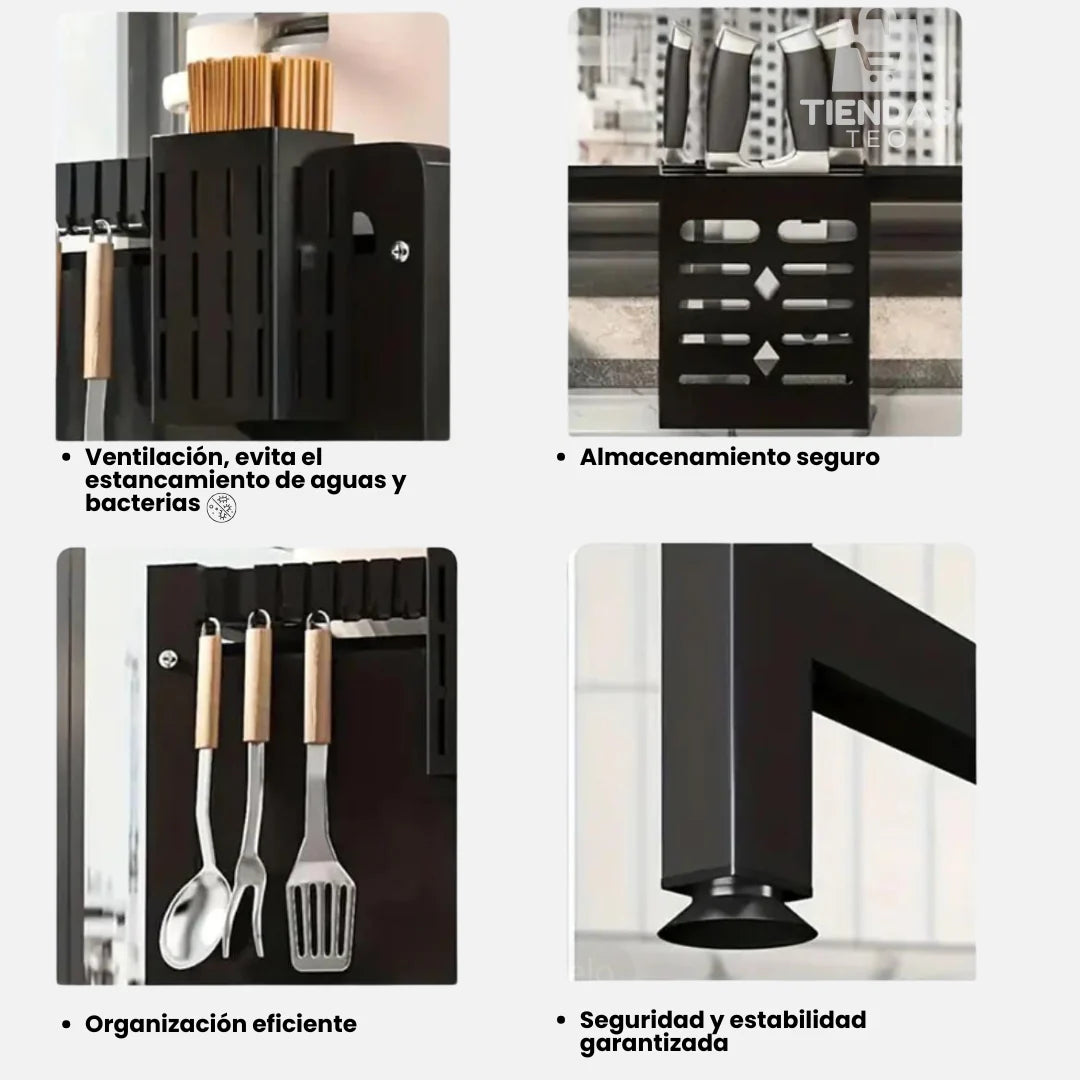 Platero Escurridor Con tapa de 65 cm de acero inoxidable