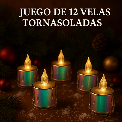 JUEGO DE 12 VELAS TORNASOLADAS