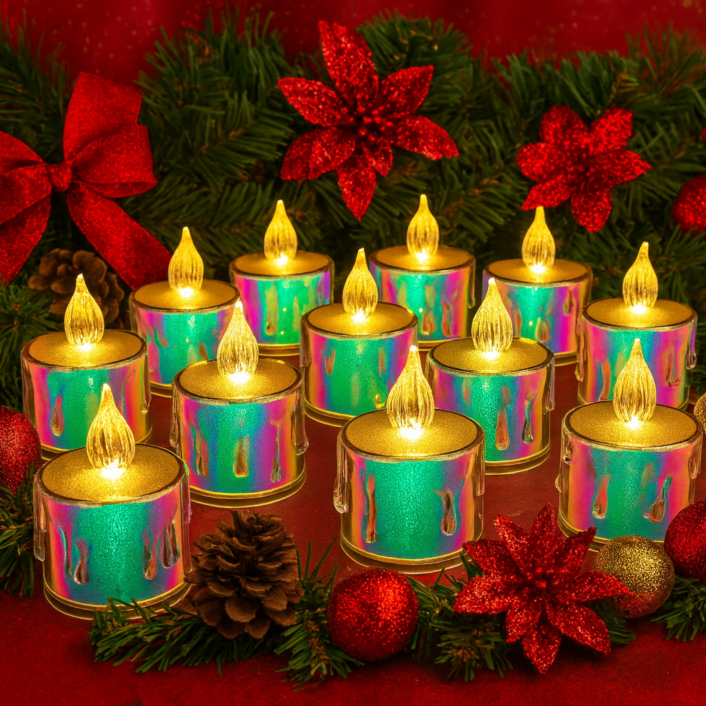 JUEGO DE 12 VELAS TORNASOLADAS