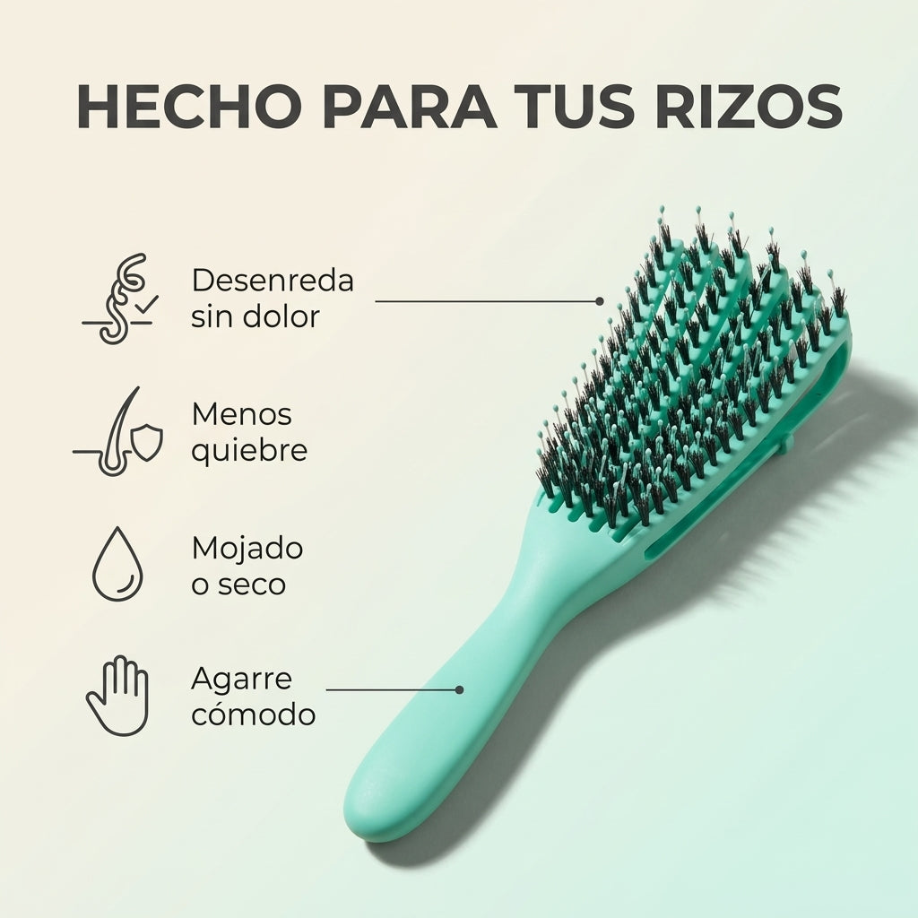 Beneficios del cepillo desenredante para rizos: uso en mojado o seco y agarre cómodo