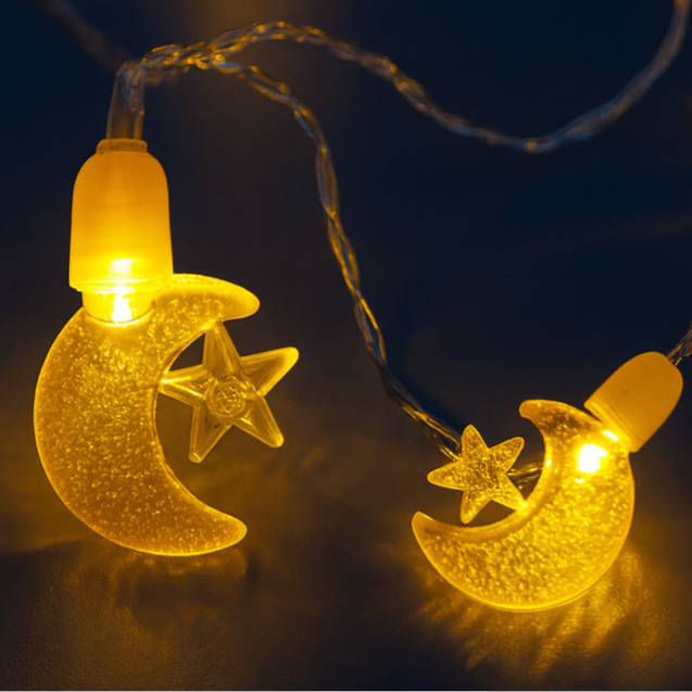 JUEGO DE LUCES DE MEDIA LUNA Y ESTRELLAS 5 METROS