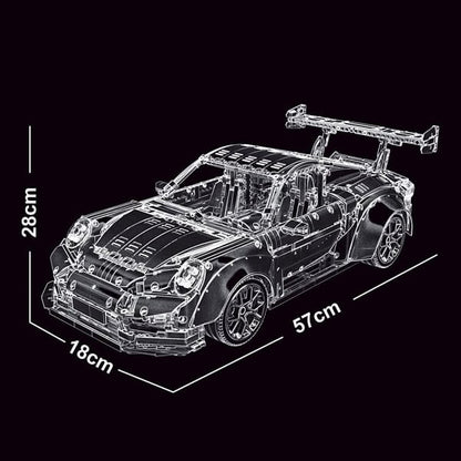 Kit de construcción de supercoche a escala 1:8 (3389 piezas), versión Control Remoto, Piezas de Metal Galvanizado, juguete de Construcción