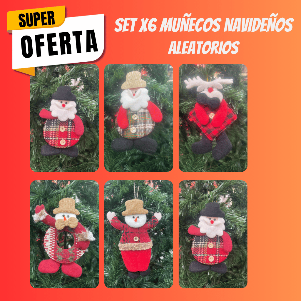 Set x6 Muñecos Navideños (Aleatorio)