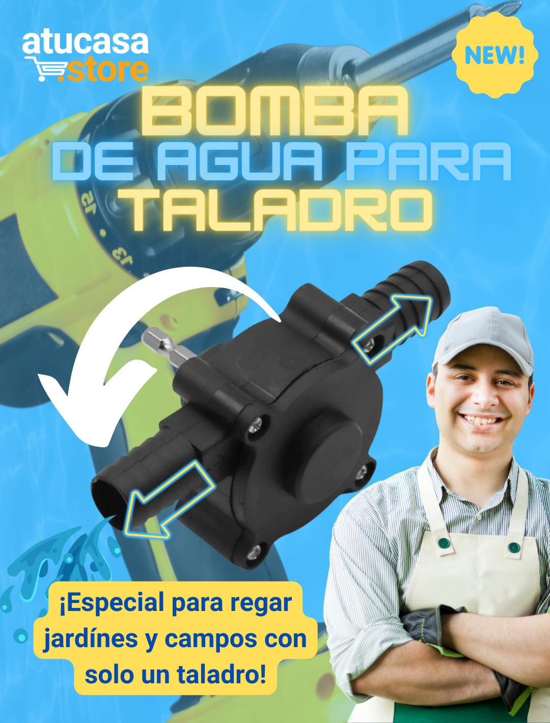 BOMBA DE AGUA PARA TALADRO JARDINERÍA Y AGRO