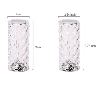 LAMPARA LED DE CRISTAL ROSA